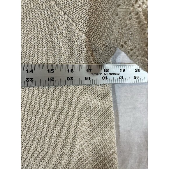 Lauren Conrad Women's XL Open Knit Cold Shoulder Cream Sweater - Picture 9 of 11